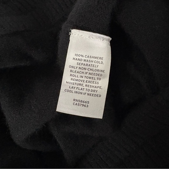 Nordstrom XL 100% cashmere Black Wide Leg Lounge Pants Women's Elastic - Picture 7 of 8